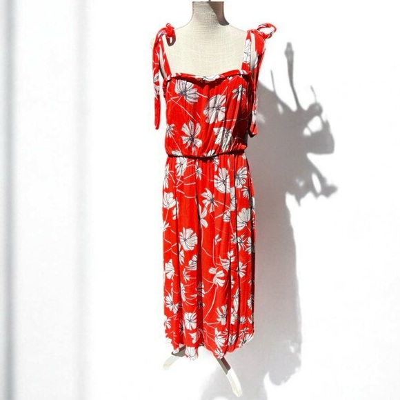 🌻Jason Wu Collective Tie Shoulder Midi Dress Size 14 - Picture 2 of 11